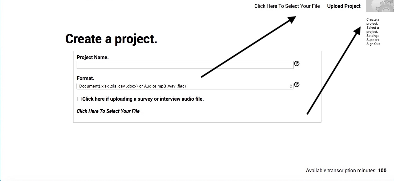 Individualize your settings, access support, open existing projects or create new ones
