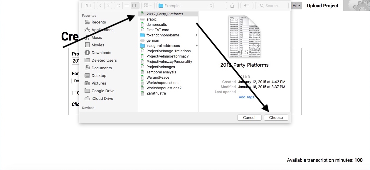 Upload your document or spreadsheet