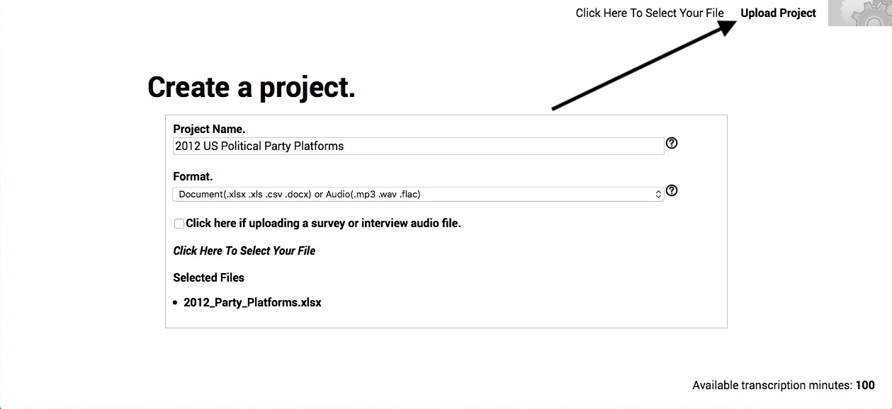 Upload your project