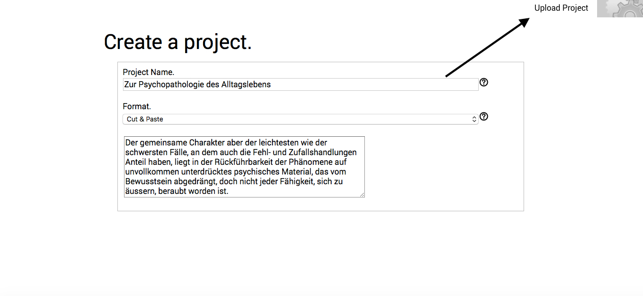 Upload your data to our cloud for automated analysis as a saved project